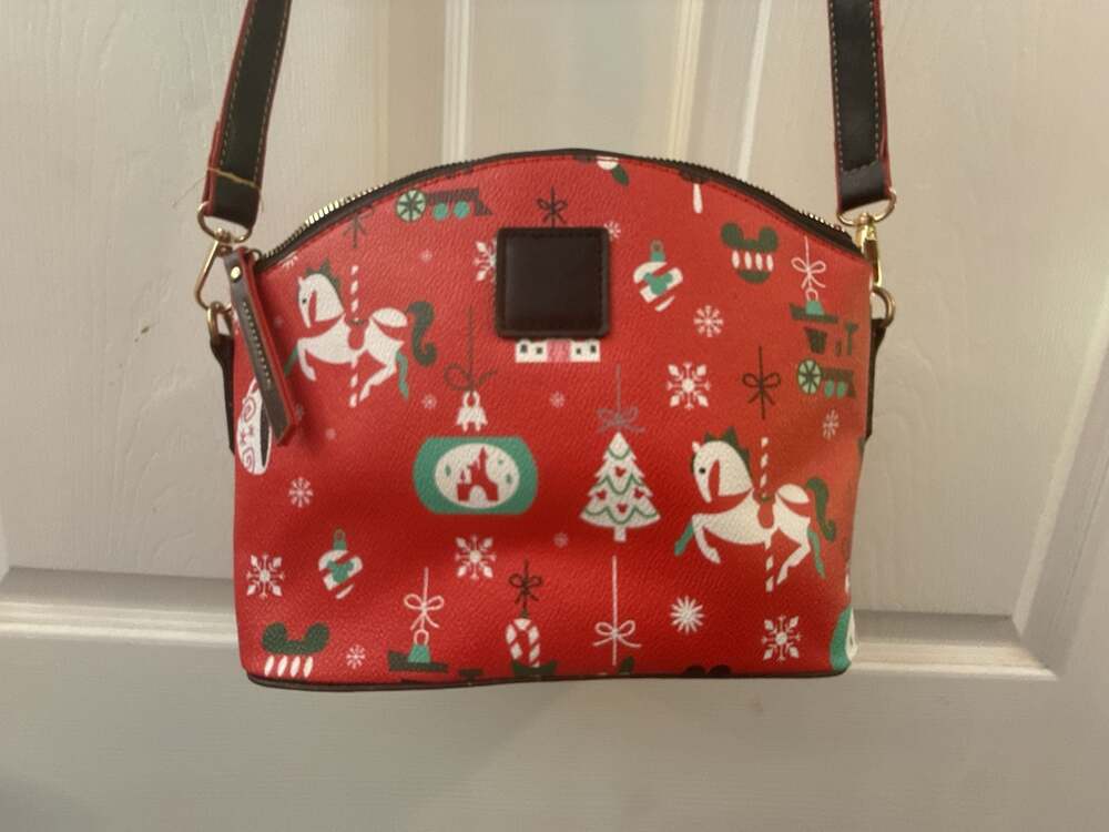Disney Christmas Holiday Carousel Print Dome bag purse